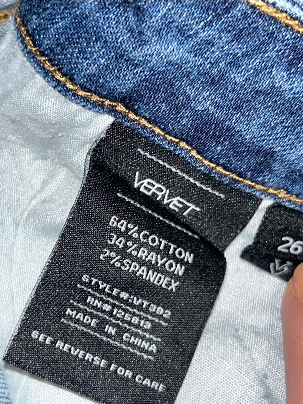 Vervet Crop Flare Fit Stretch Removable Denim Belt Raw Hem Dark Wash Size 26 - Picture 2 of 6